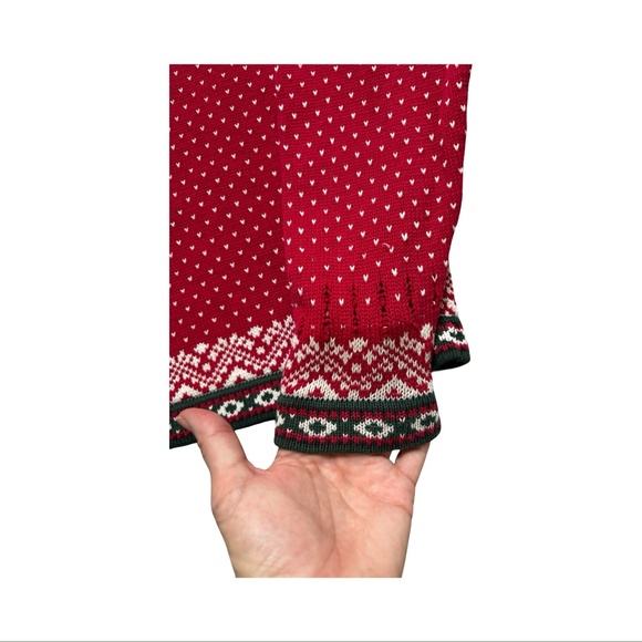 LL Bean Kids Knit Sweater Nordic Fair Isle Birdseye Henley Sweater - Picture 4 of 4